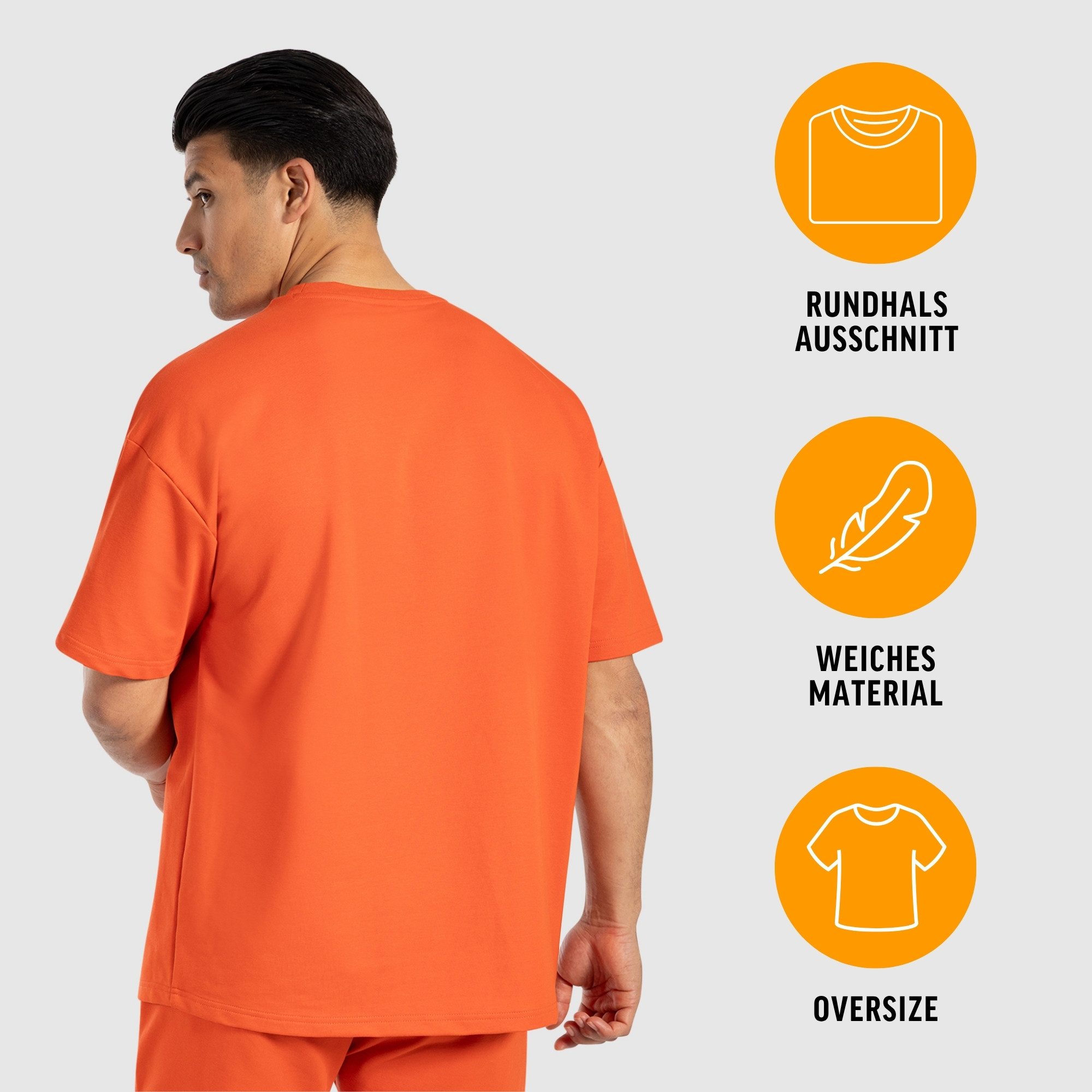 Smilodox T-Shirt Thiago, locker geschnittenes Kurzarm Shirt, Oversize Oberteil weiches Material, weiter Fit Top, Alltag Freizeit Training Sommer