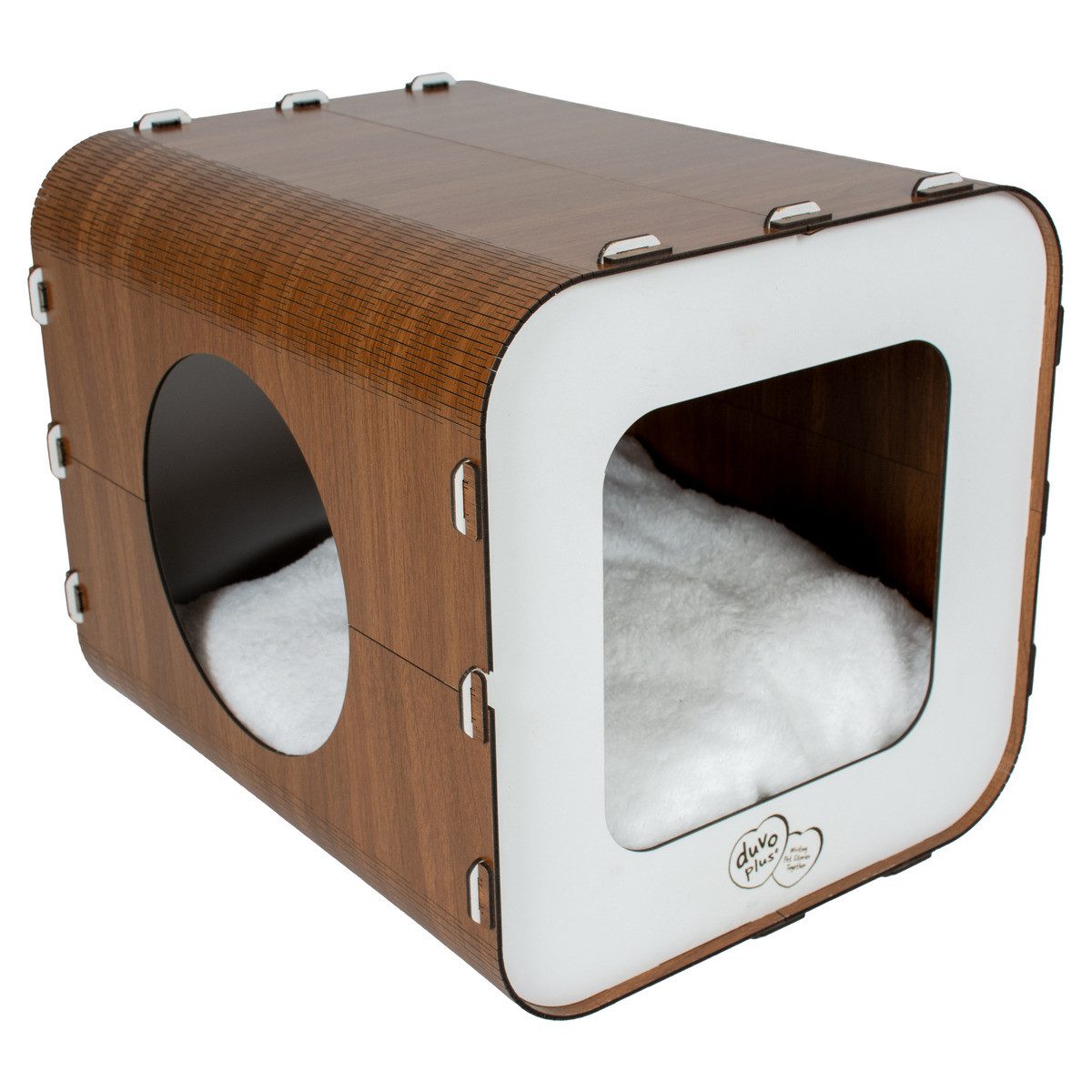 DUVO+ Schlafhöhle Katzenhaus MDF Blanche weiß