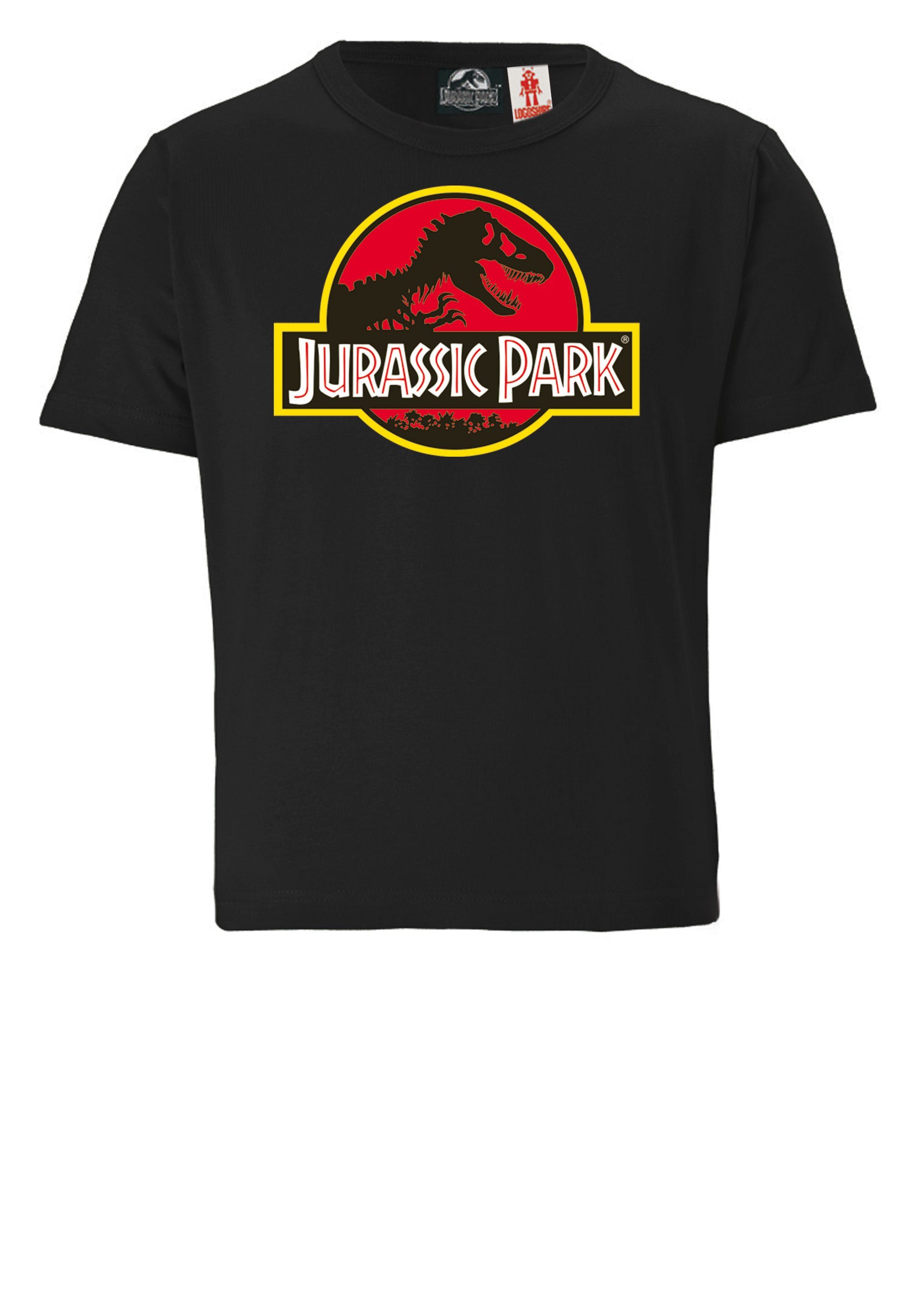 LOGOSHIRT Park Design mit T-Shirt lizenziertem Jurassic