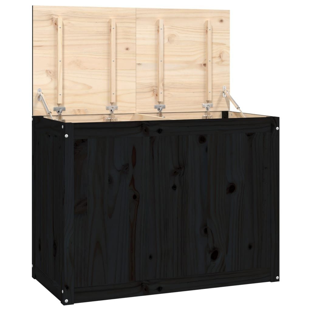 furnicato Wäschetruhe Schwarz 88,5x44x66 cm Massivholz günstig online kaufen