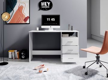 BEGA OFFICE Schreibtisch Adria, Computertisch, Schubkästen rechts oder links montierbar, Breite 123 cm