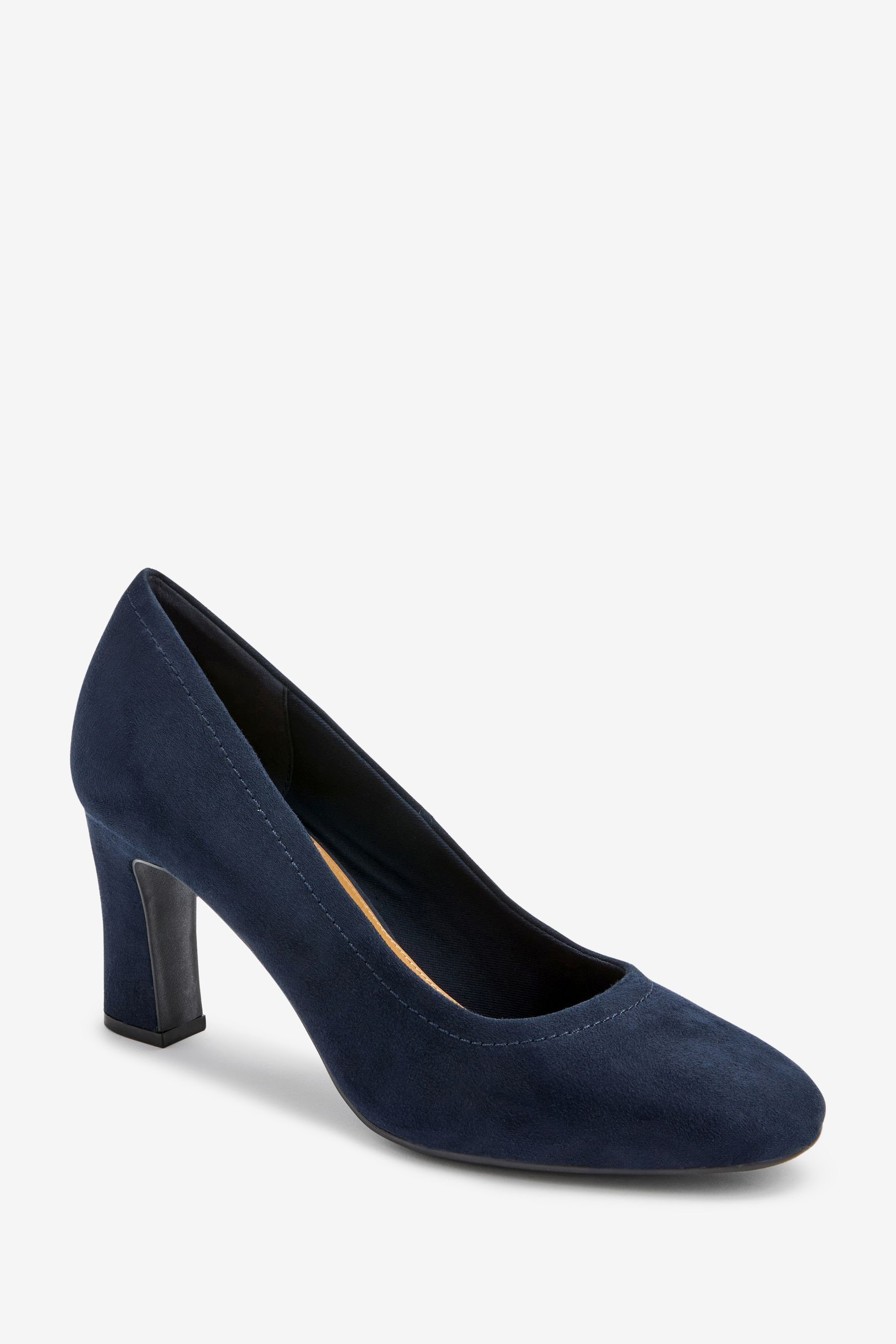 Pumps Runde Comfort (1-tlg) Next Pumps mit Blue Forever Blockabsatz Navy