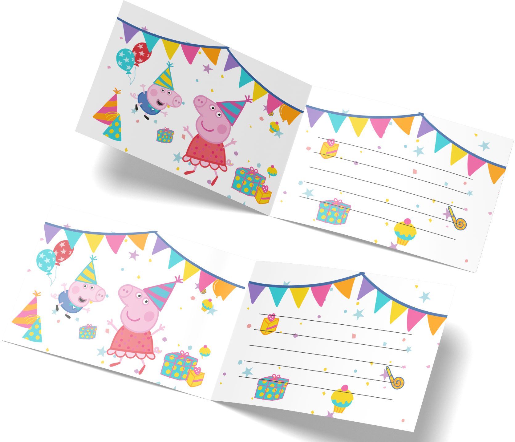 Been Smile Einladungskarten 6 x Einladungskarten Peppa Pig für den Kindergeburtstag