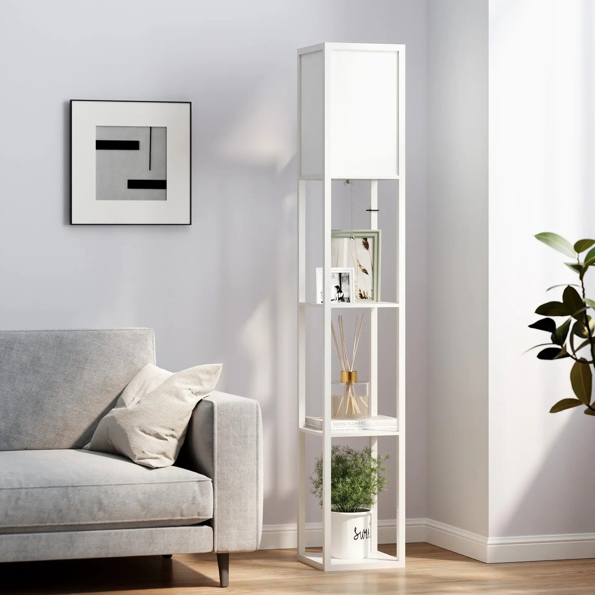 BlingBin Stehlampe mit Regalen, Wohnzimmer Stehleuchte günstig online kaufen