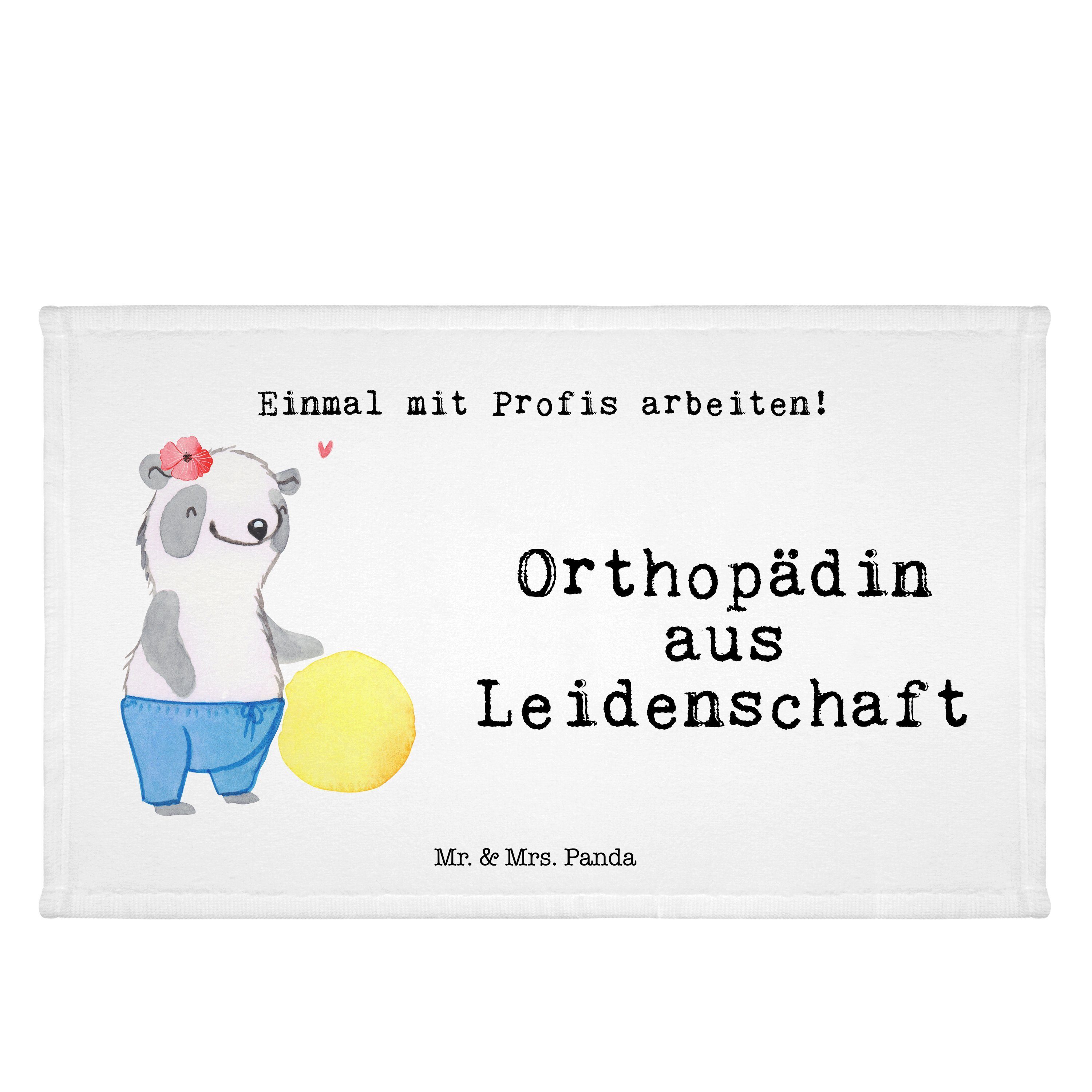 Mrs. Weiß & Orthopädin Orthopädi, Handtuch - Leidenschaft aus (1-St) - Panda Geschenk, Krankenhaus, Mr.