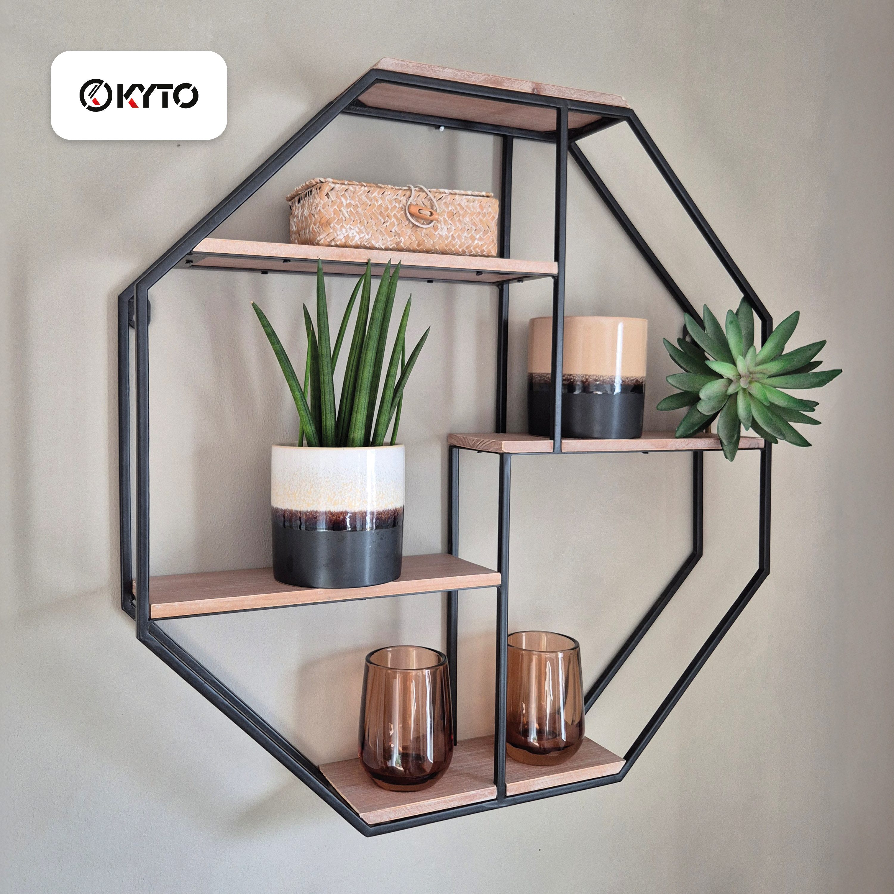 Kyto Wandregal Kyto Wandregal Oktagon 60x60cm - Deco Regal Oktagonalform 8-Eckig