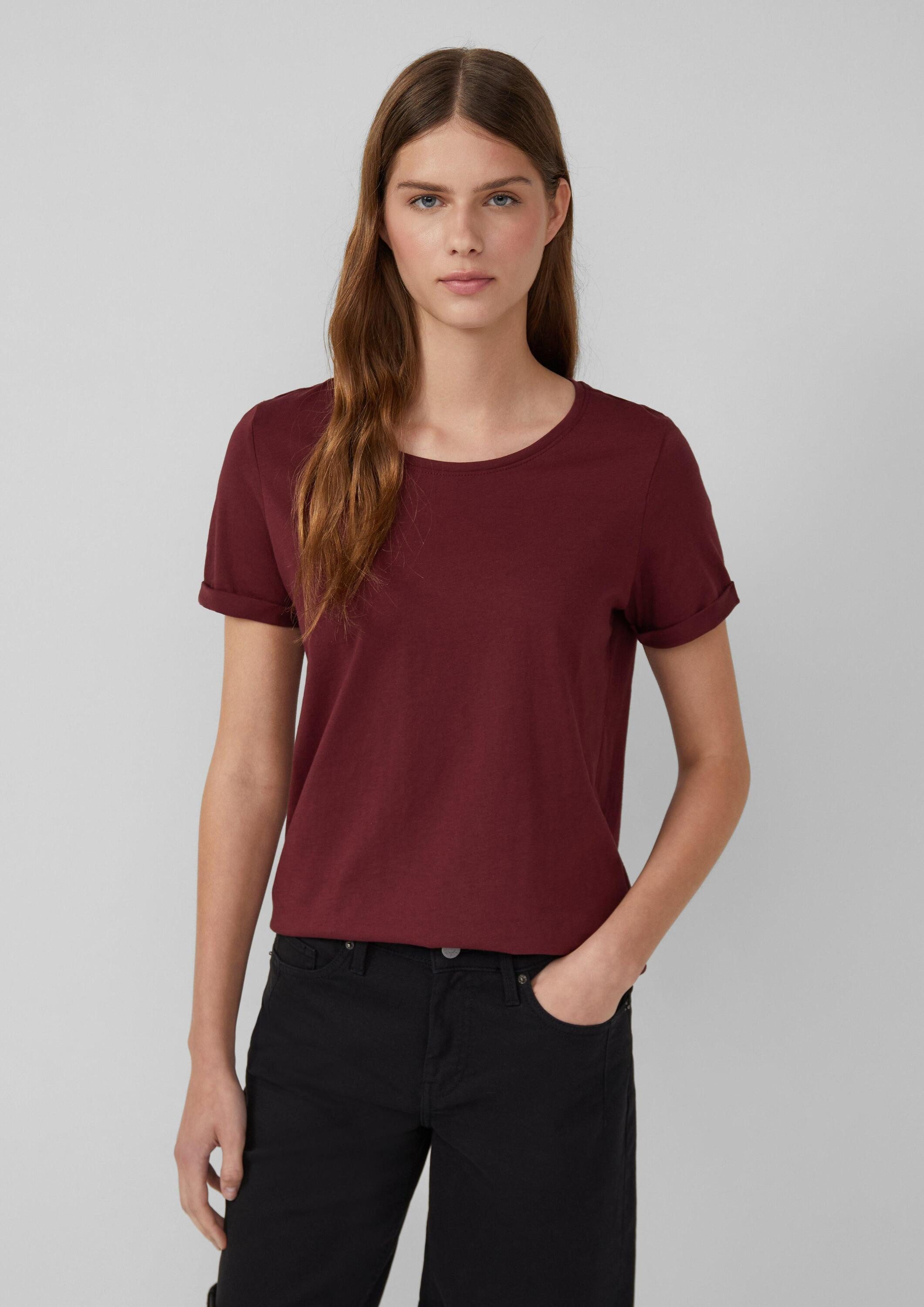 s.Oliver Kurzarmshirt T-Shirt T-Shirt mit Ärmelumschlag günstig online kaufen