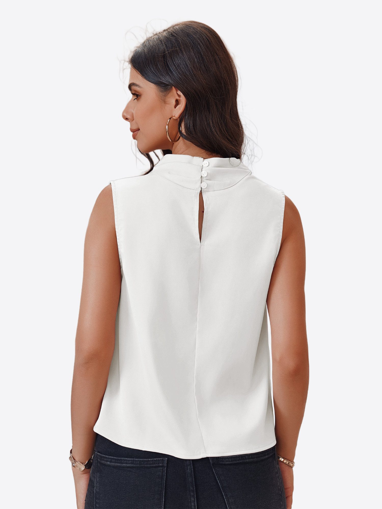 Imily Bela Blusentop Damen Business Ärmellose Satin Bluse (Packung, 1-tlg., günstig online kaufen