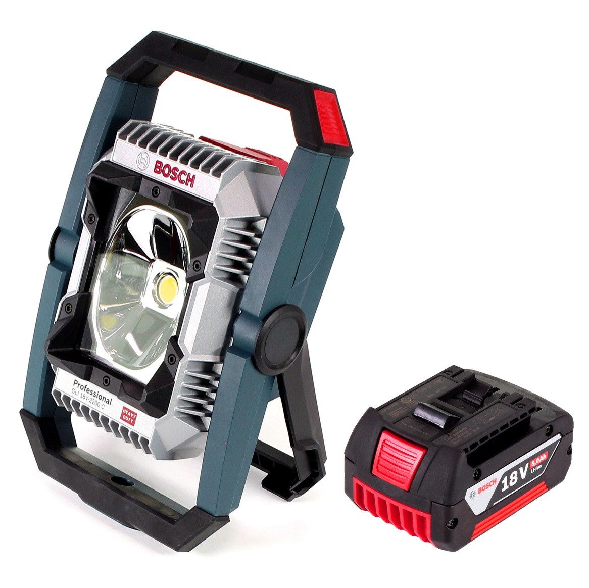Bosch Professional Baustrahler GLI 18V-2200 C Akku Lampe 18V 2200lm Bluetooth (0601446501) + 1x
