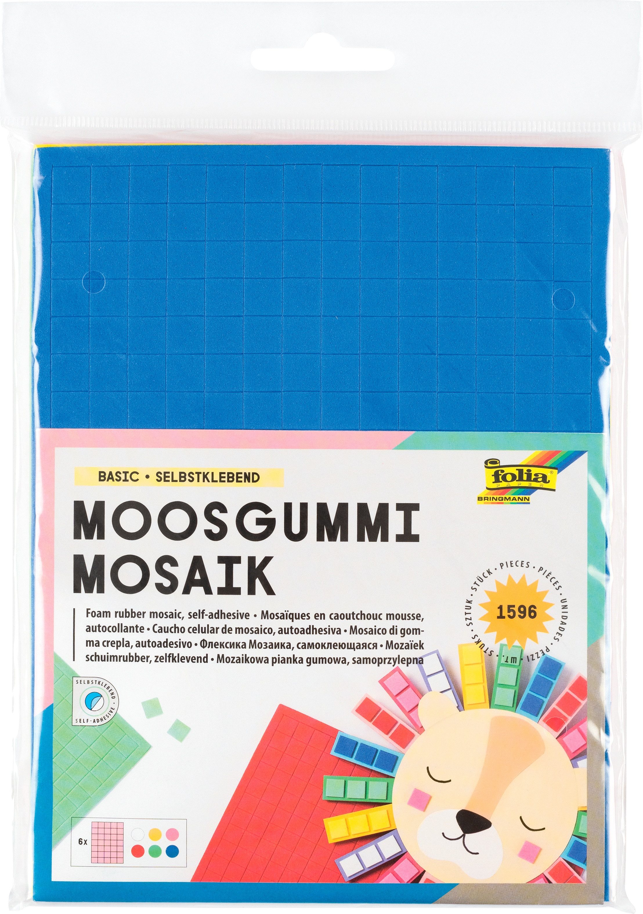 Folia Moosgummi Selbstklebendes Moosgummi-Mosaik, 1596 Stück