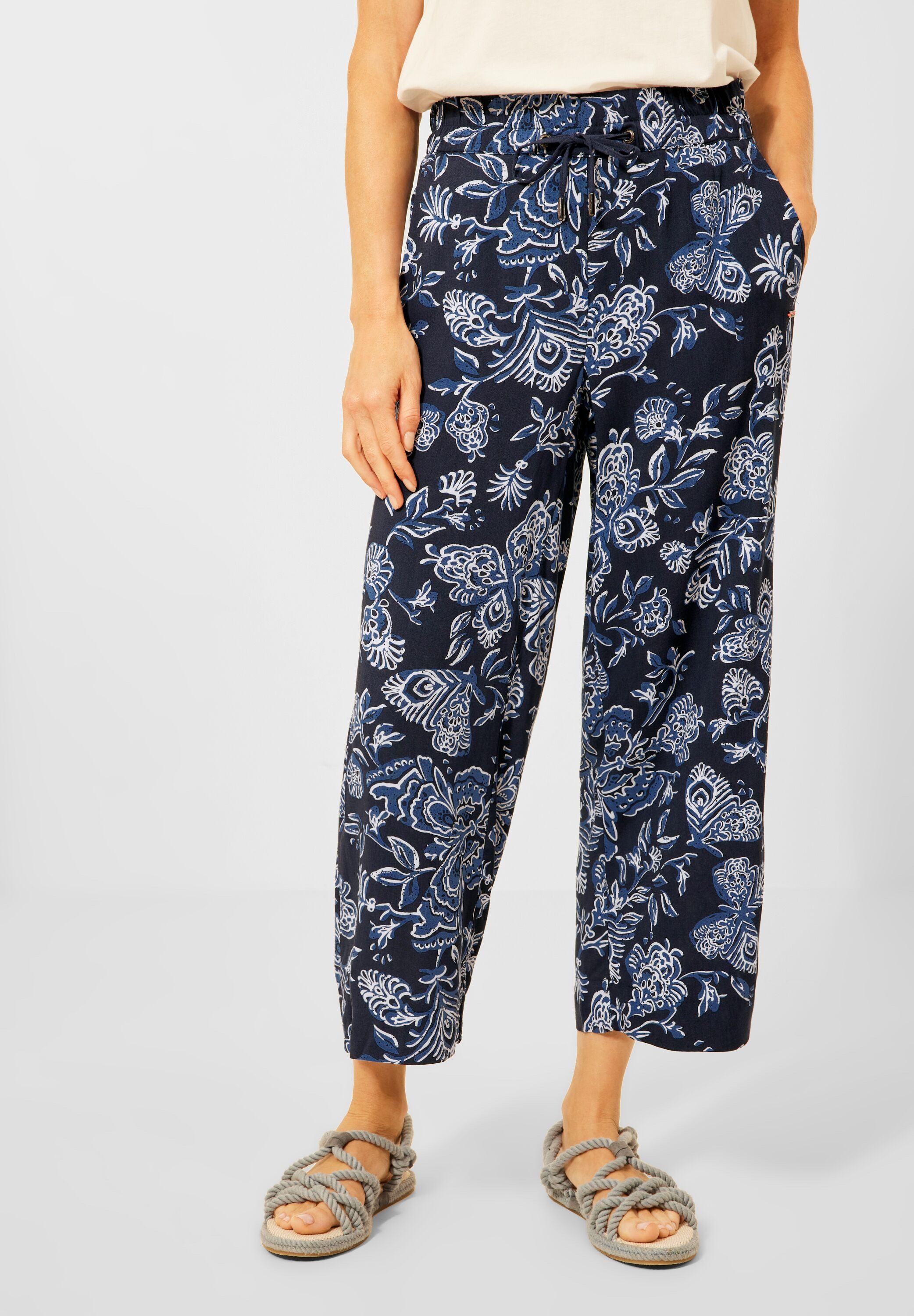 CECIL Stretch-Hose Casual Fit Hose mit Print