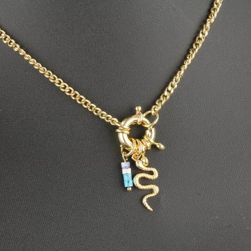 KARMA Kette ohne Anhänger Damenhalskette gold Schlange Beads, Kette Damen mit Anhänger Schmuck Geschenk