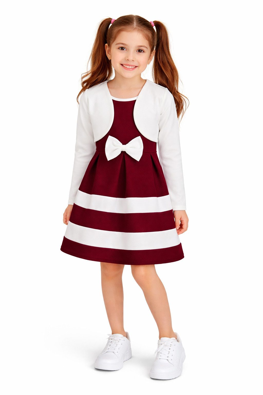 Girls Fashion A-Linien-Kleid Elegantes Mädchenkleid mit Bolero K241