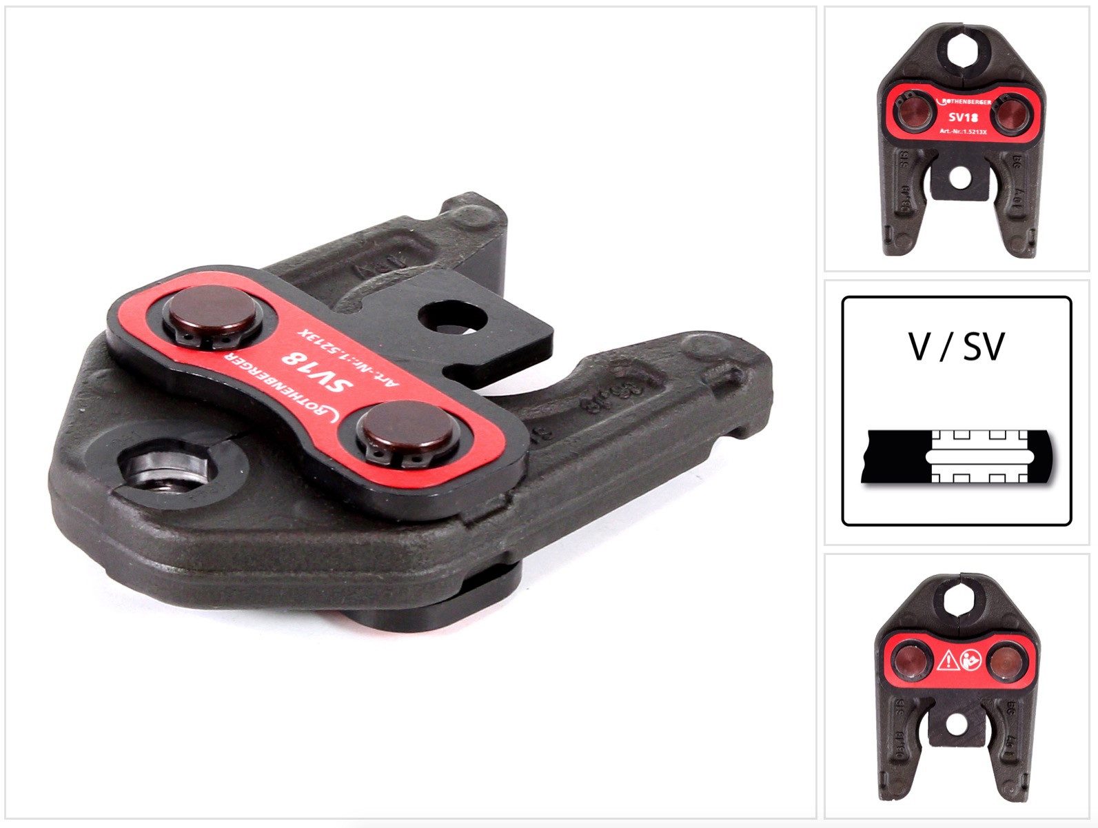 Rothenberger Werkstattpresse Pressbacke Presszange Standard SV18 (015213X) für ROMAX 4000 / Akku