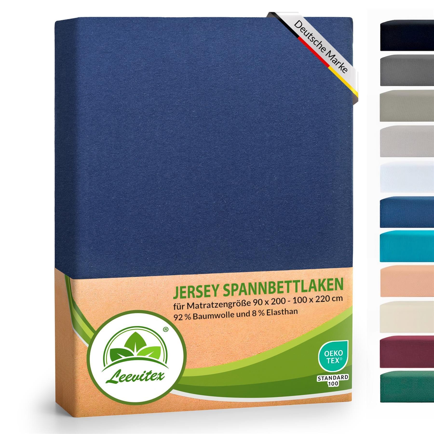 leevitex® Spannbettlaken Luxus Elasthan Jersey Spannbettlaken, günstig online kaufen