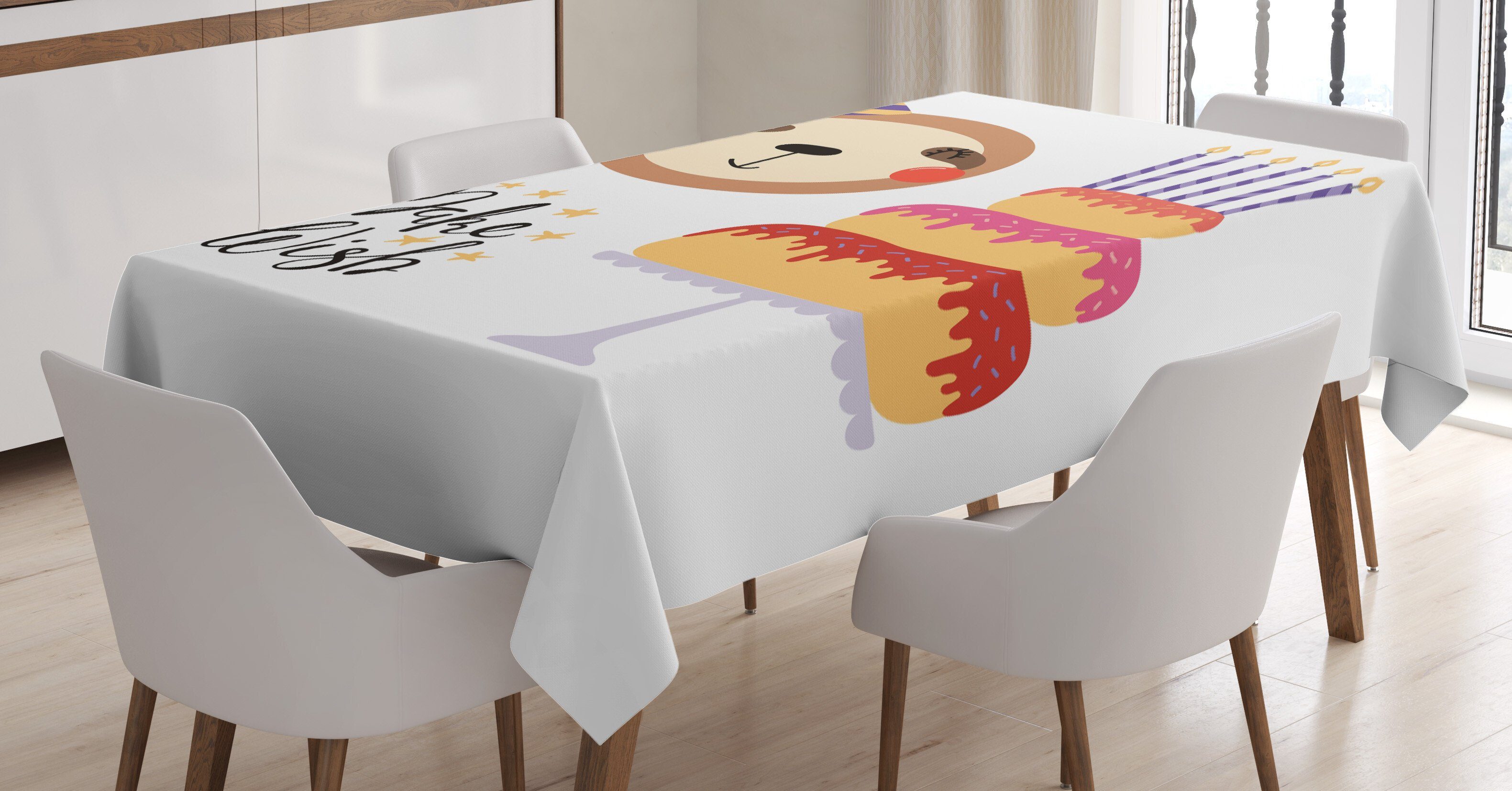 Abakuhaus Tischdecke Farbfest geeignet Machen Bereich Farben, Sie Wunsch Geburtstag einen Außen den Waschbar Geburtstagstorte Für Klare