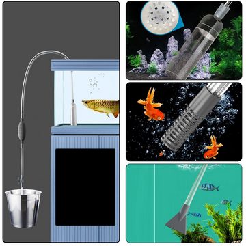 CALIYO Aquariumfilter Aquarium Reiniger, Aquarium Wasserwechsel, Einstellbare Durchflussregelung für Wasserwechsel