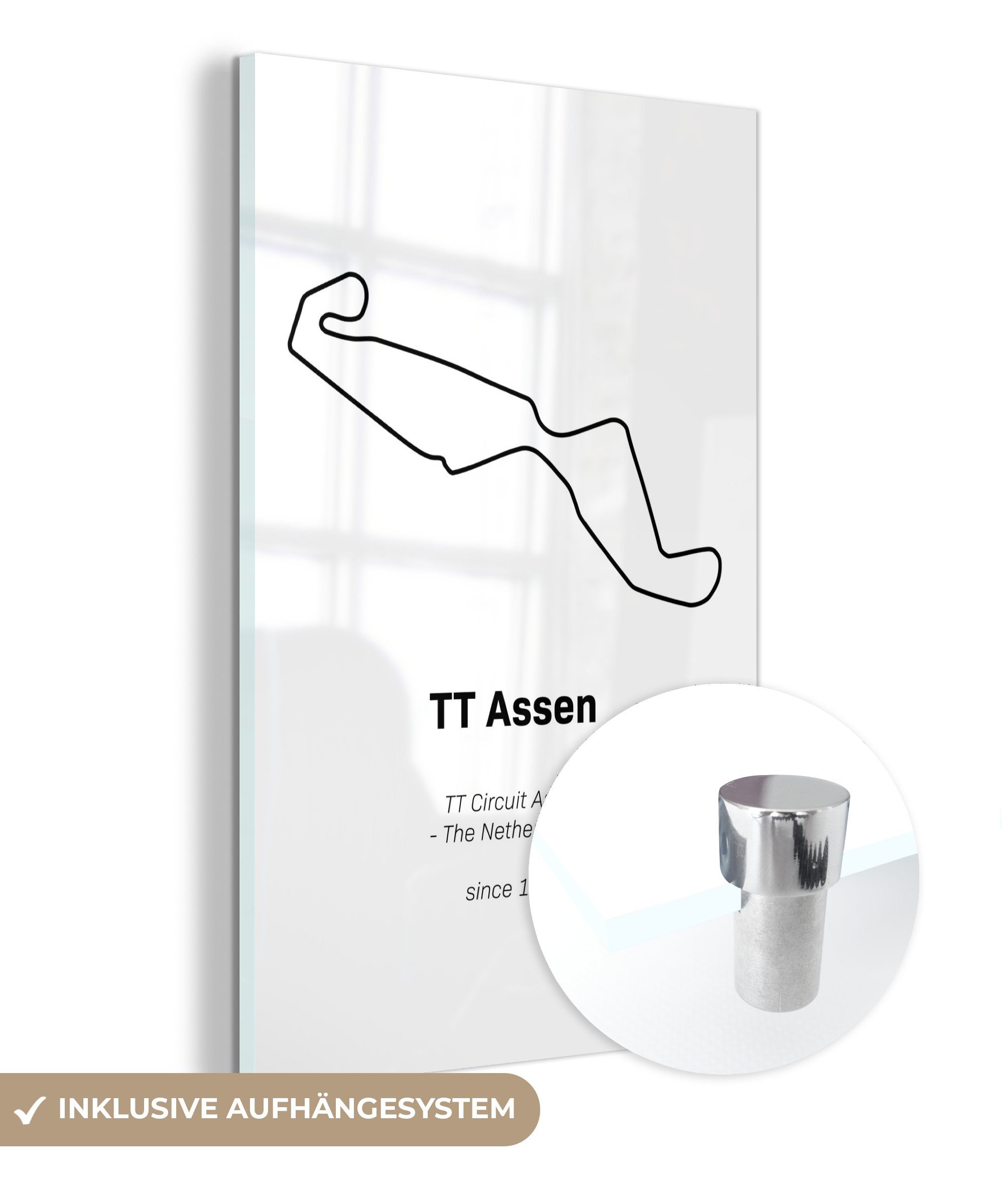 MuchoWow Acrylglasbild TT Assen - Rennstrecke - Rennen, (1 St), Glasbilder - Bilder auf Glas Wandbild - Foto auf Glas - Wanddekoration