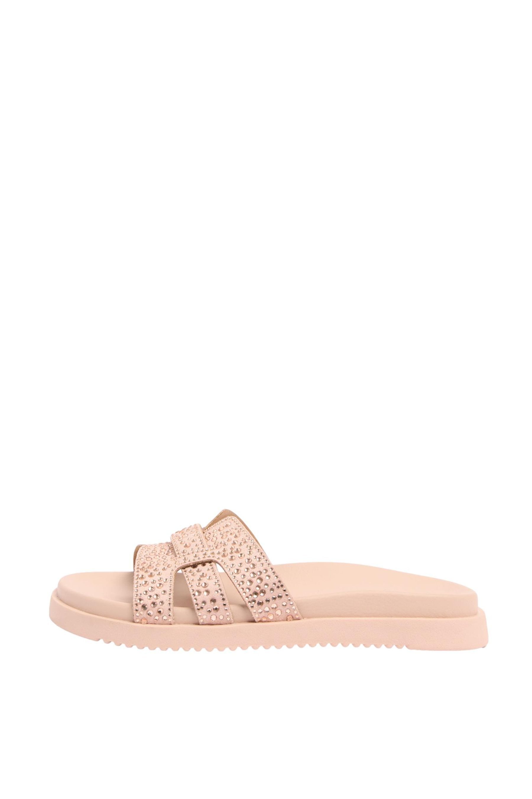 Friends Like These Friends Like These Slider mit Strass und Fußbett Badepantolette