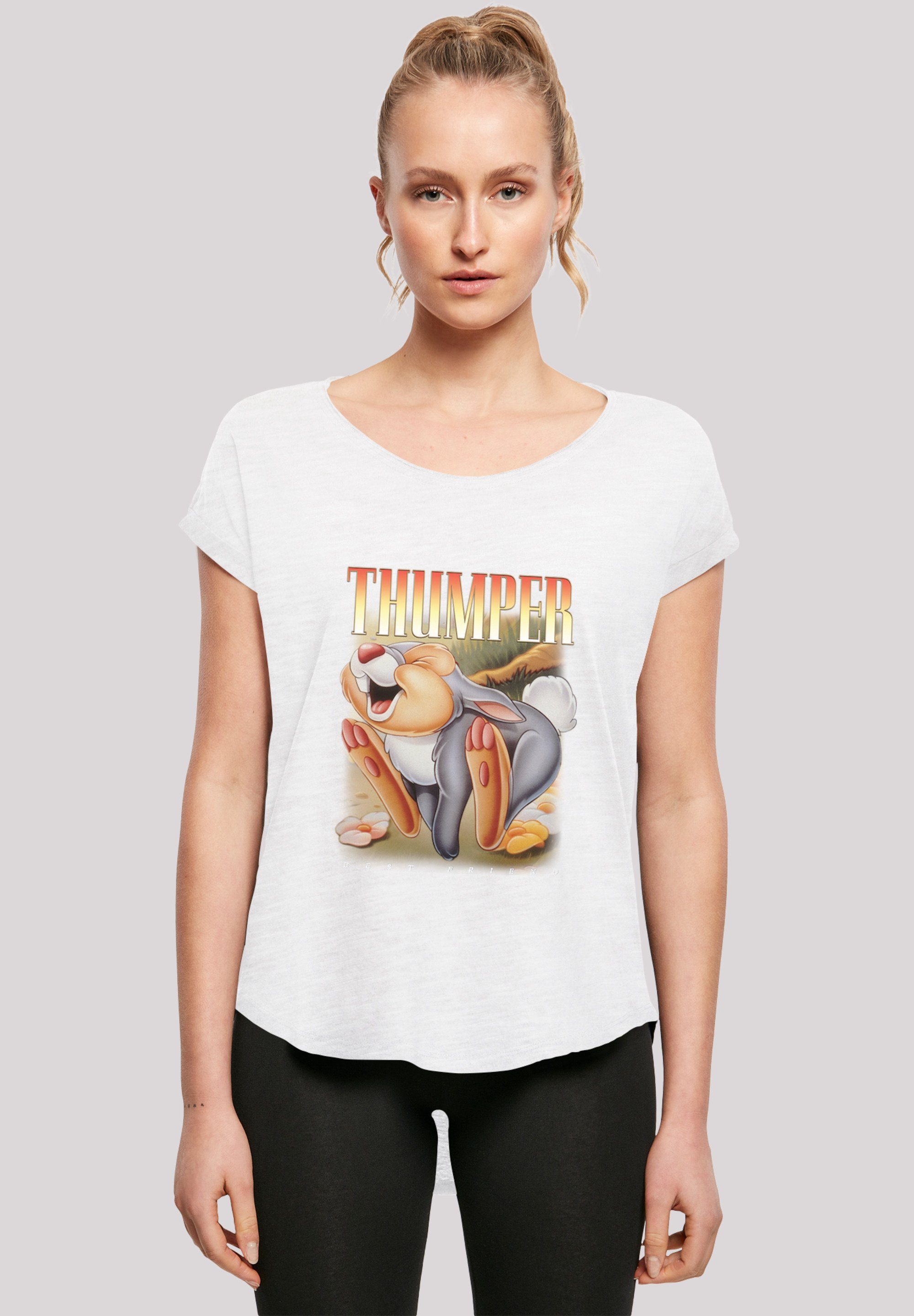 F4NT4STIC T-Shirt Long Cut T-Shirt Disney Bambi Klopfer Damen,Premium Merch, Lang,Longshirt,Bedruckt, Sehr weicher Baumwollstoff mit hohem Tragekomfort