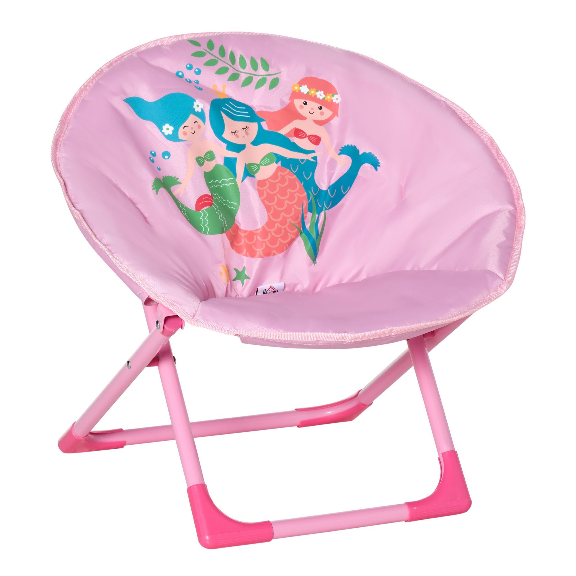 HOMCOM Campingstuhl In-& Outdoor leicht zu tragen für Kleinkind Ø50 x 49H cm (Set, 1 St), Ø50 x 49H cm Rosa | Rosa | Rosa