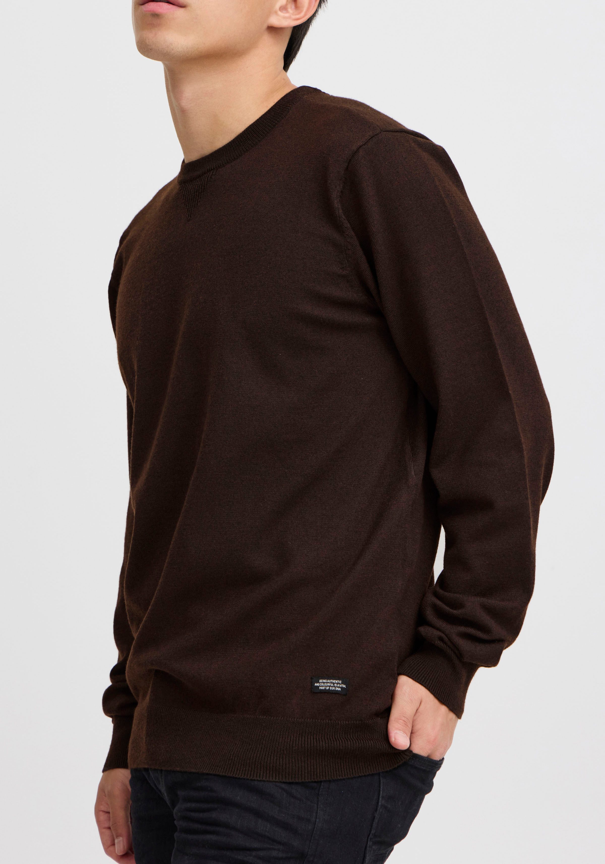 Blend Rundhalspullover Pullover Kunstfaser