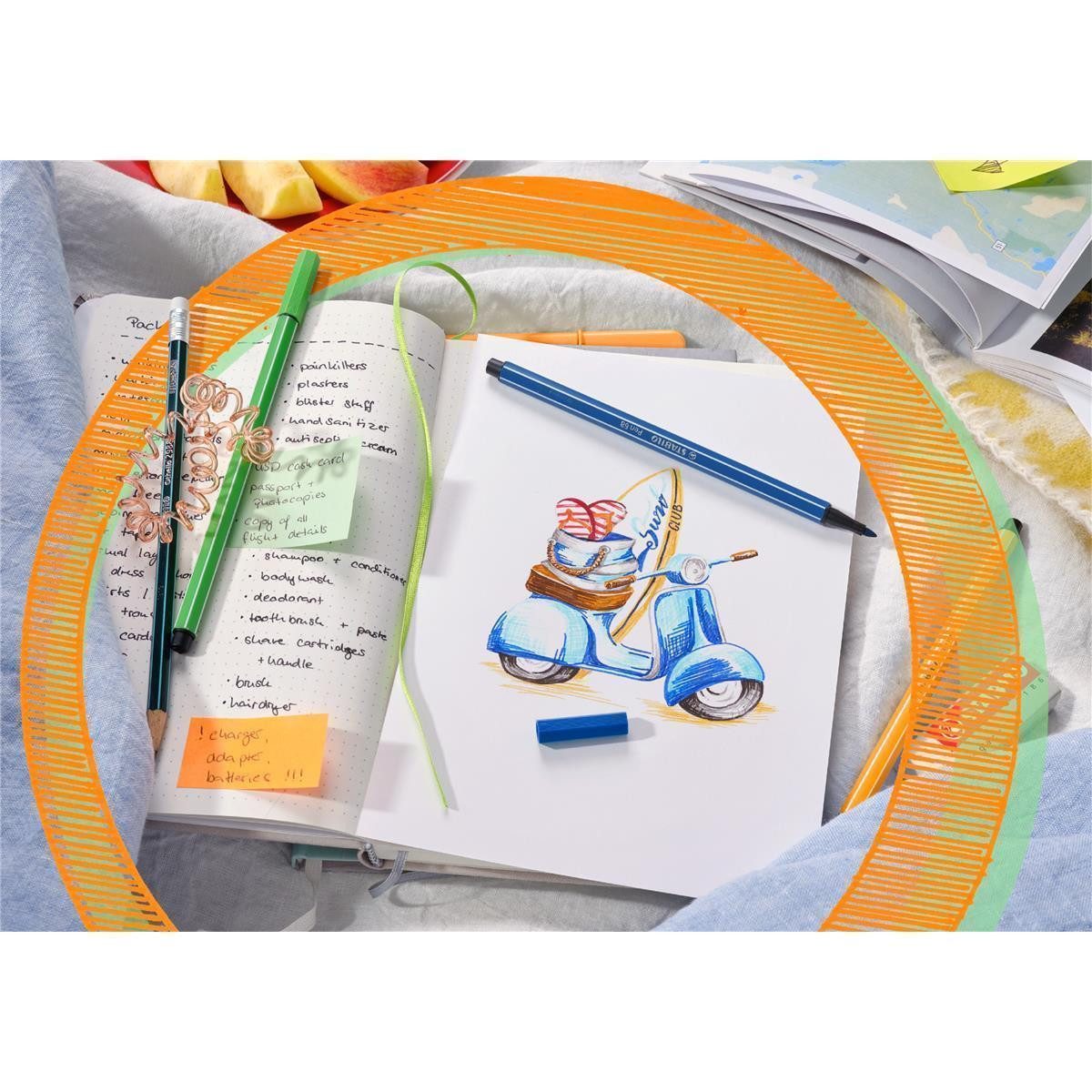STABILO Faserstift STABILO Pen 68 Filzstift - 1 mm - 15er Etui – Bild 4 von 5