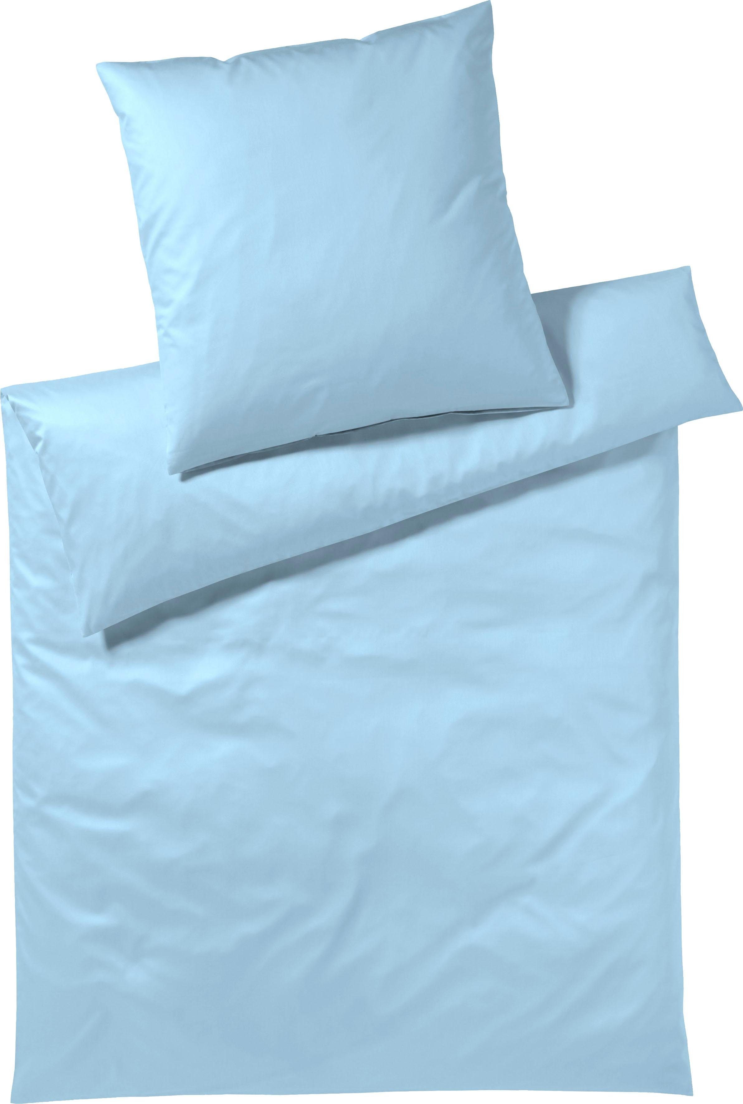 Bettwäsche Solid in Gr. 135x200 oder 155x220 cm, Elegante, Mako-Satin, 2  teilig, Bettwäsche aus Baumwolle, elegante Bettwäsche mit Reißverschluss,  Aus hautfreundlichem & luftdurchlässigem Material hergestellt