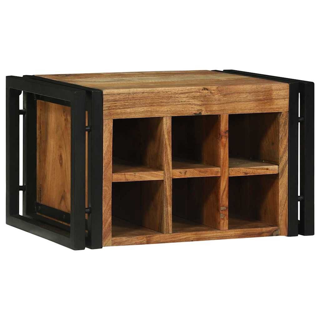 vidaXL Barschrank Weinregal Braun und Schwarz 46 x 35 x 27,5 cm Massivholz (1-St)