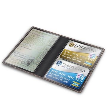Fintie Mini Geldbörse Fahrzeugschein Hülle, Ultradünne Fahrzeugscheinetui Kreditkartenetui, aus Kunstleder Tasche für KFZ Fahrzeugschein/Ausweis/Karten