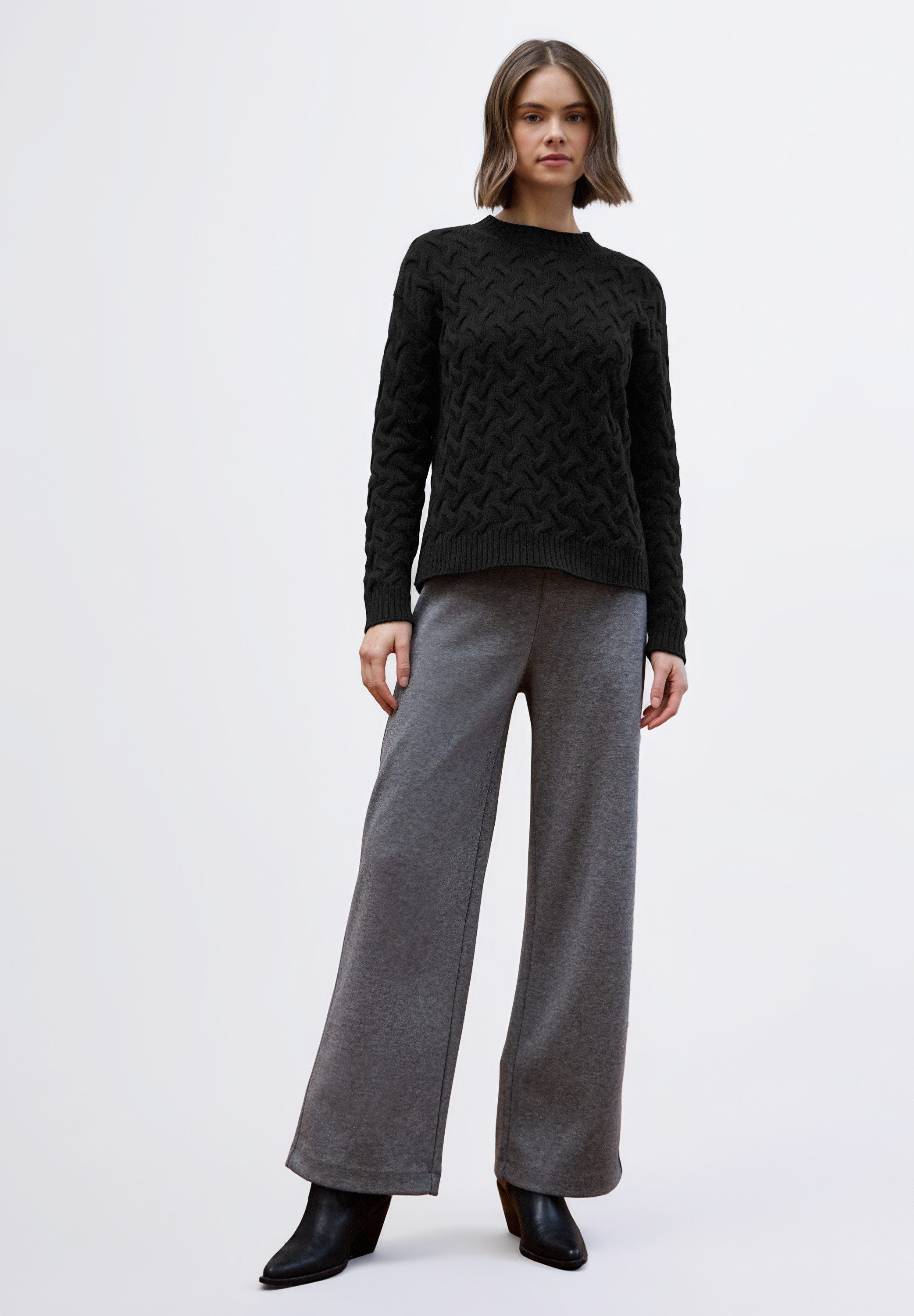 STREET ONE STUDIO Stehkragenpullover im soften Baumwoll-Mix