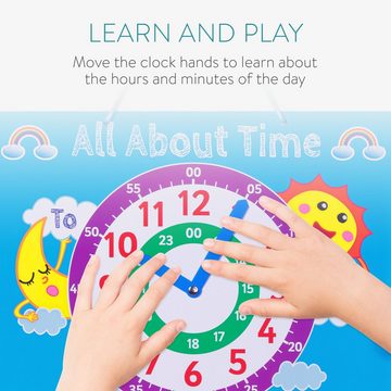 Navaris Lernspielzeug Lernuhr für Kinder magnetisch - Uhrzeit lernen - ab 3 Jahre (1-St)