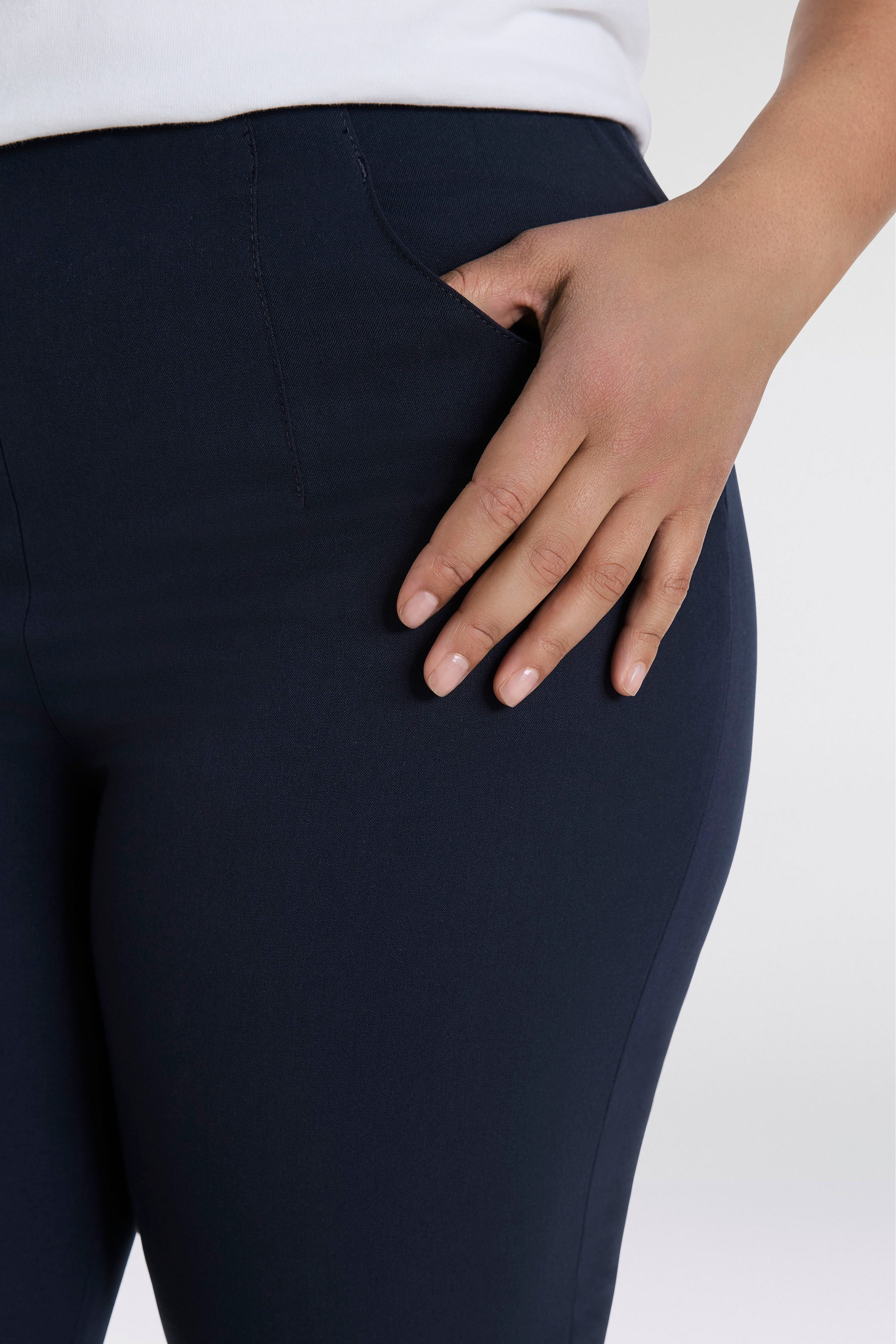 KjBRAND Schlupfhose Schlupfhose Susie in Bi-Stretch, Kammgarnoptik Sommerhose, ideal für kräftige Oberschenkel