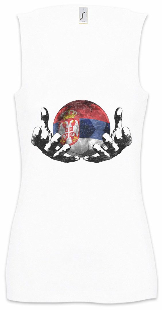 Tanktop Serbia Football Magic Ball Ärmelloses Damen T-Shirt Serbien Serbisch