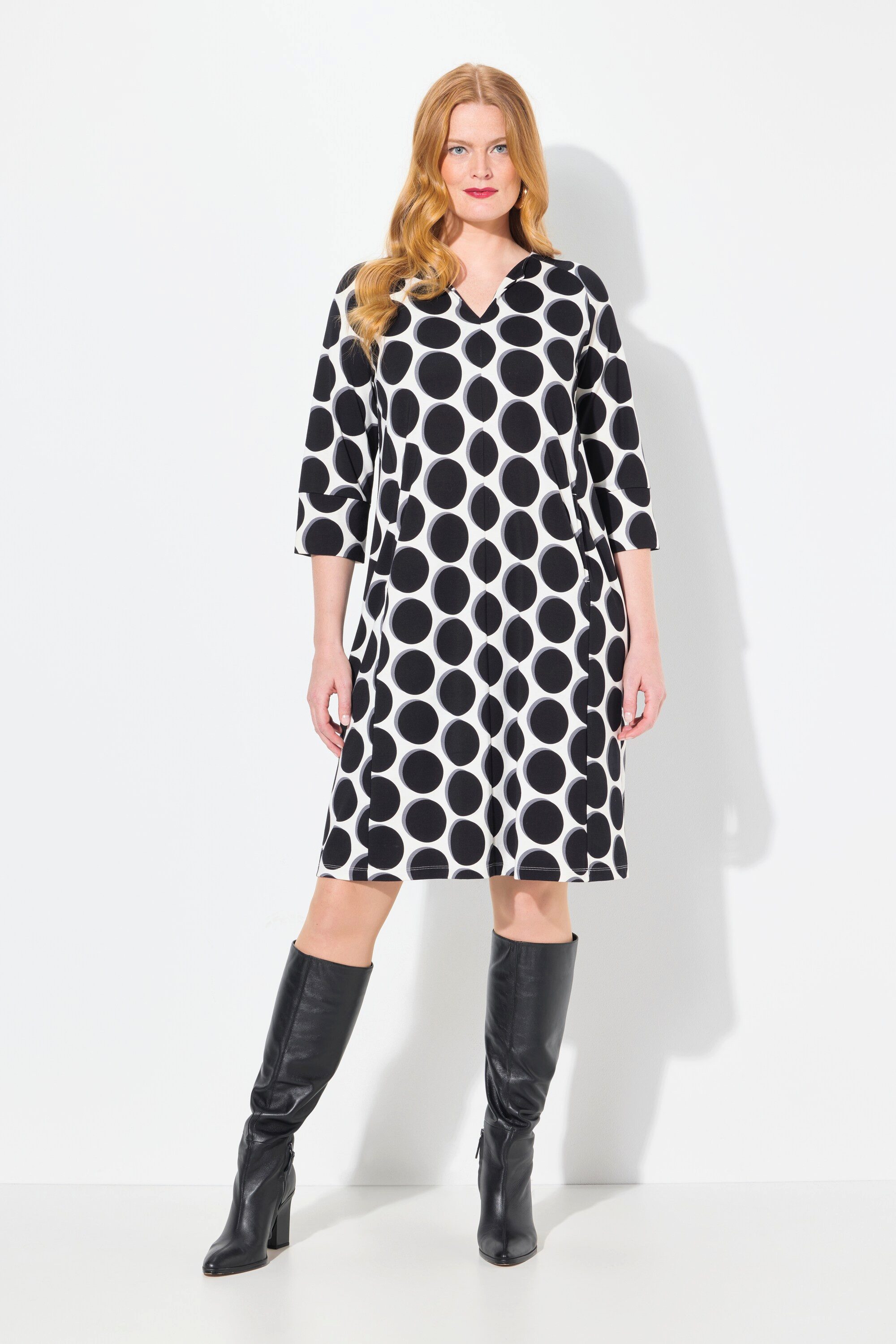Ulla Popken Midikleid Punto-Kleid Punkte A-Linie günstig online kaufen