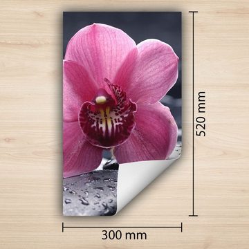 Decorwelt Herd-Abdeckplatte Herdabdeckplatte Kunststoff Aufrollbare Matte Küche Orchidee Pink, (30x52, 1 tlg), für alle Herdarten excl. Gasherde