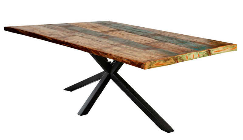 dynamic24 Esstisch, Tisch 240x100 cm Altholz mehrfarbig
