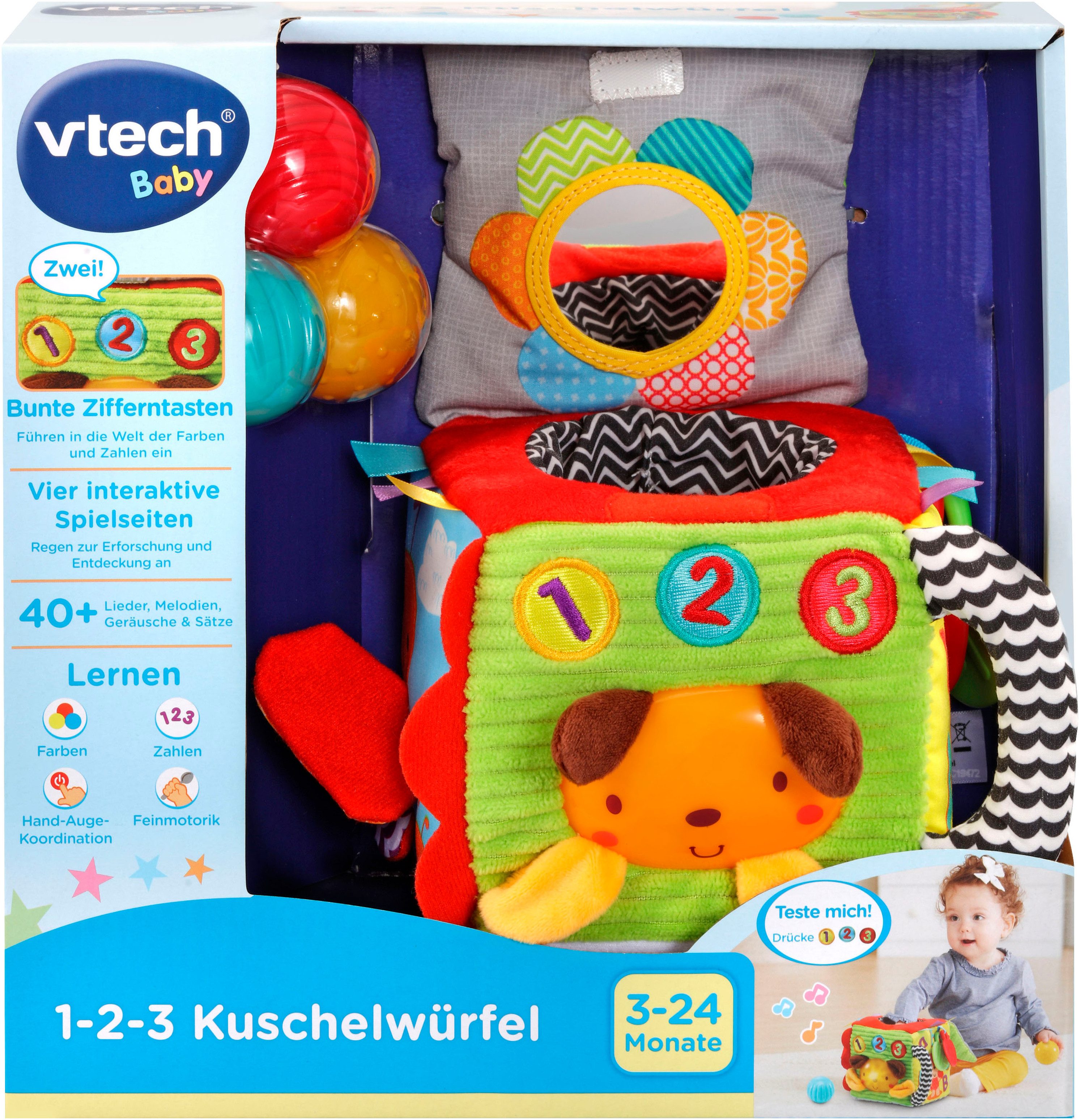 Vtech® Lernspielzeug 1-2-3 Kuschelwürfel – Bild 5 von 5