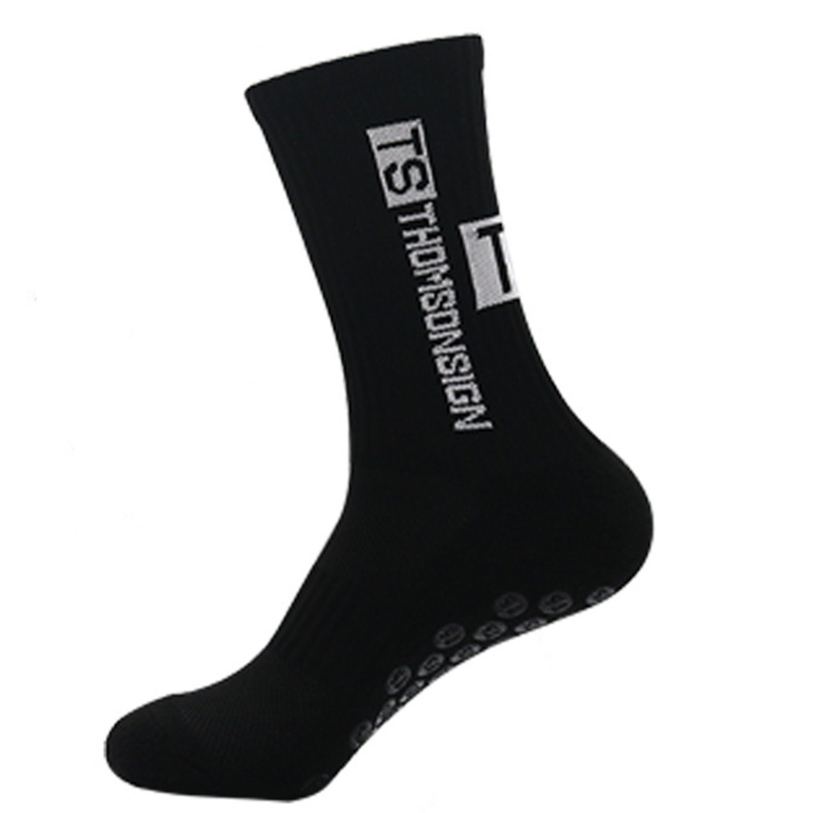 Blusmart Kompressionsstrümpfe Herren-Fußballsocken Mit Mittlerem Schlauch, Rutschfeste Schwarz