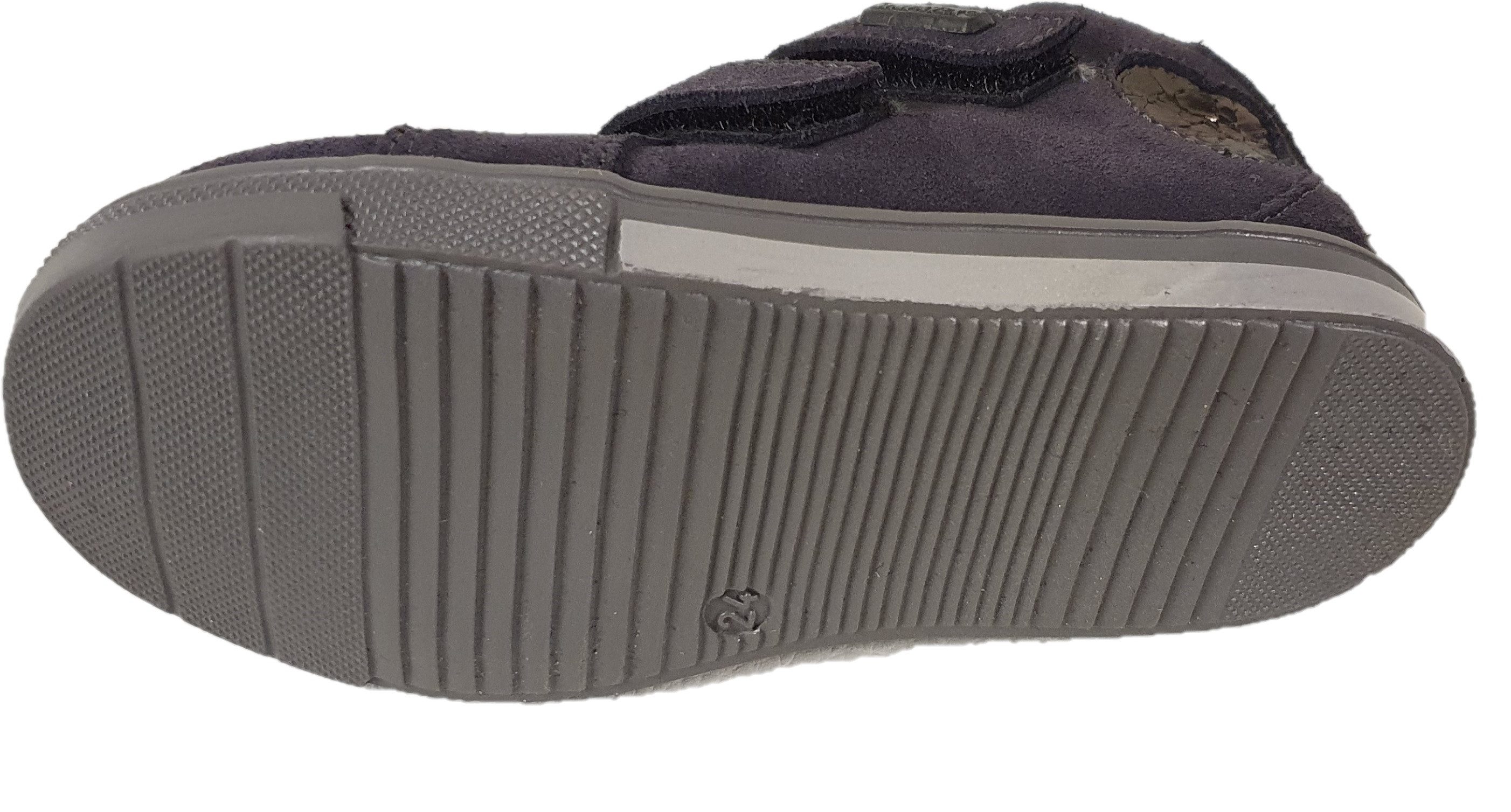Däumling Kinderschuh MID 110141 grau Klettverschluß Lederschuh Klettschuh wasserdicht
