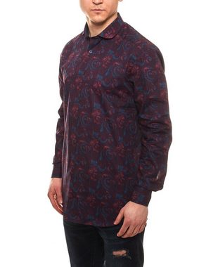 GUIDO MARIA KRETSCHMER Hemd GUIDO MARIA KRETSCHMER Hemd Party-Hemd vielseitiges Herren Pailsey-Hemd Freizeit-Shirt Bordeaux/Blau