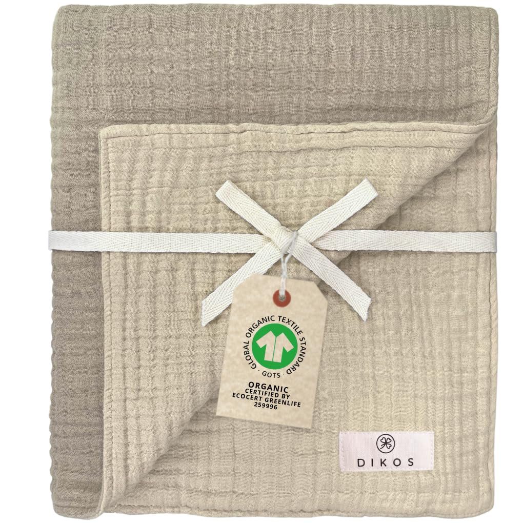 Babydecke Musselin Babydecke 6-lagig gekreppt, 100% GOTs Bio-Baumwolle