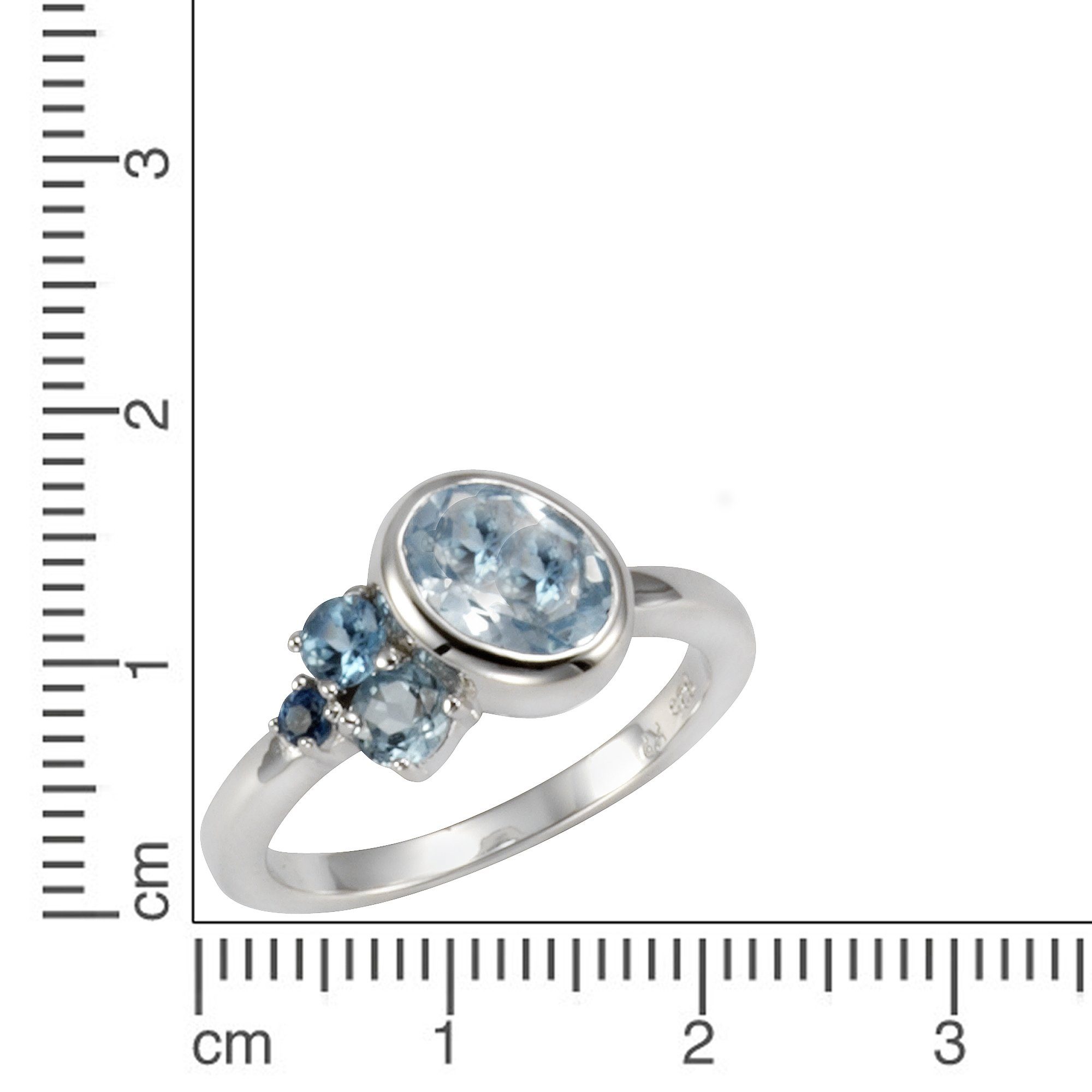 Silber Zeeme Sterling Blautopas 925/- rhodiniert Fingerring