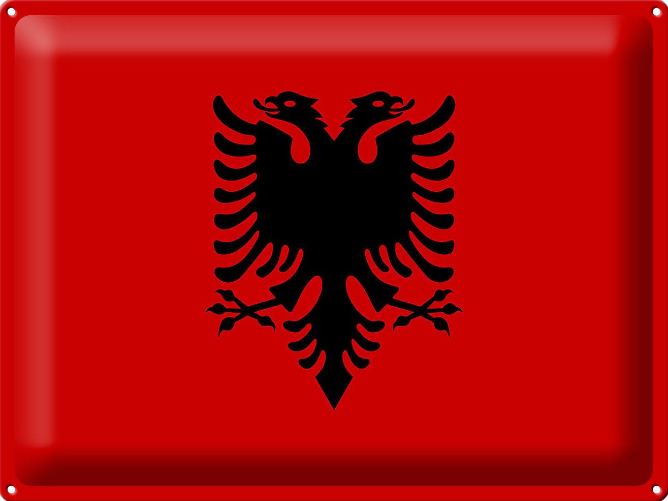 Metallschild Flagge Albanien 40x30cm Flag of Albania