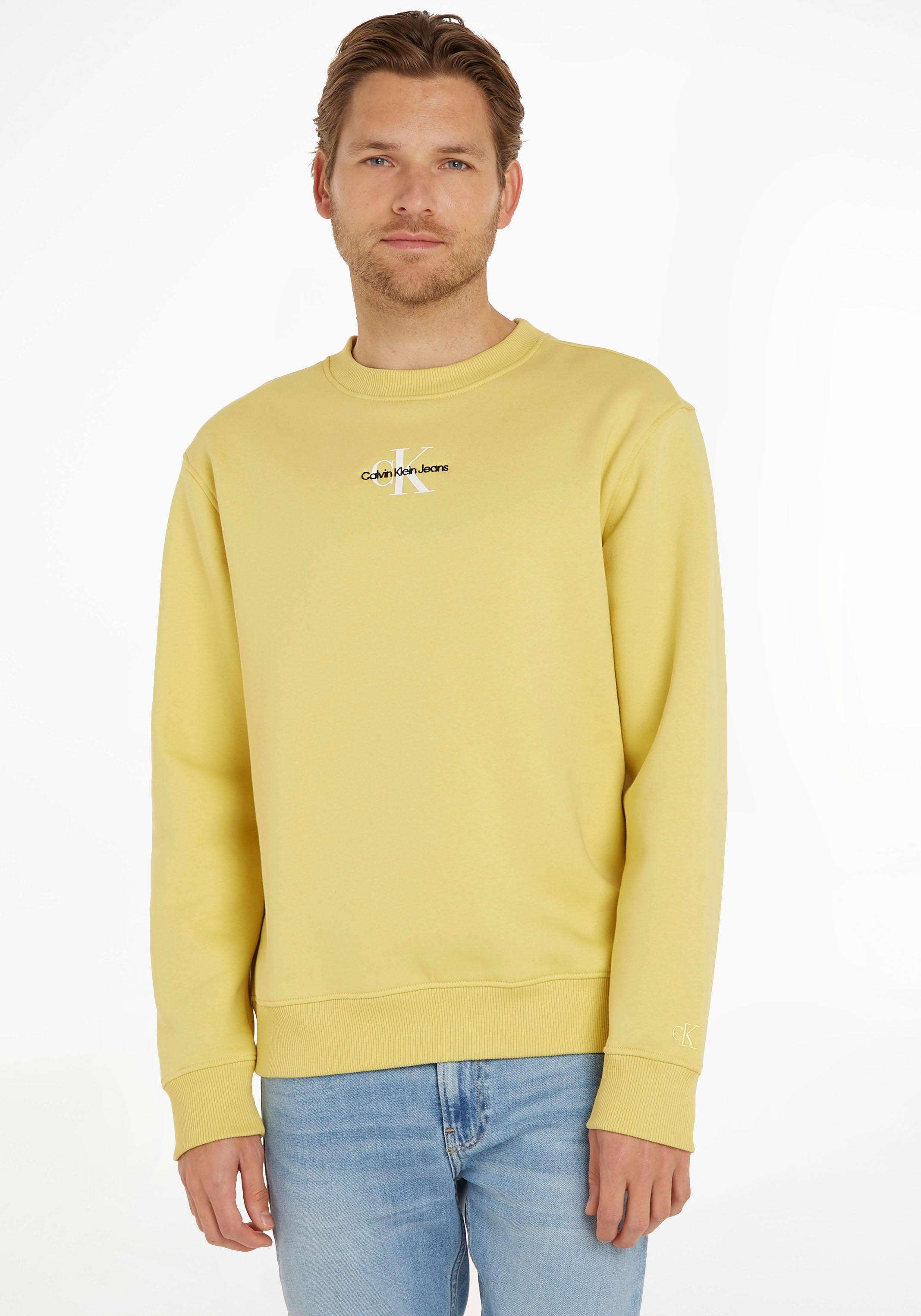Calvin Klein Jeans Sweatshirt MONOLOGO CREW NECK Yellow Sand