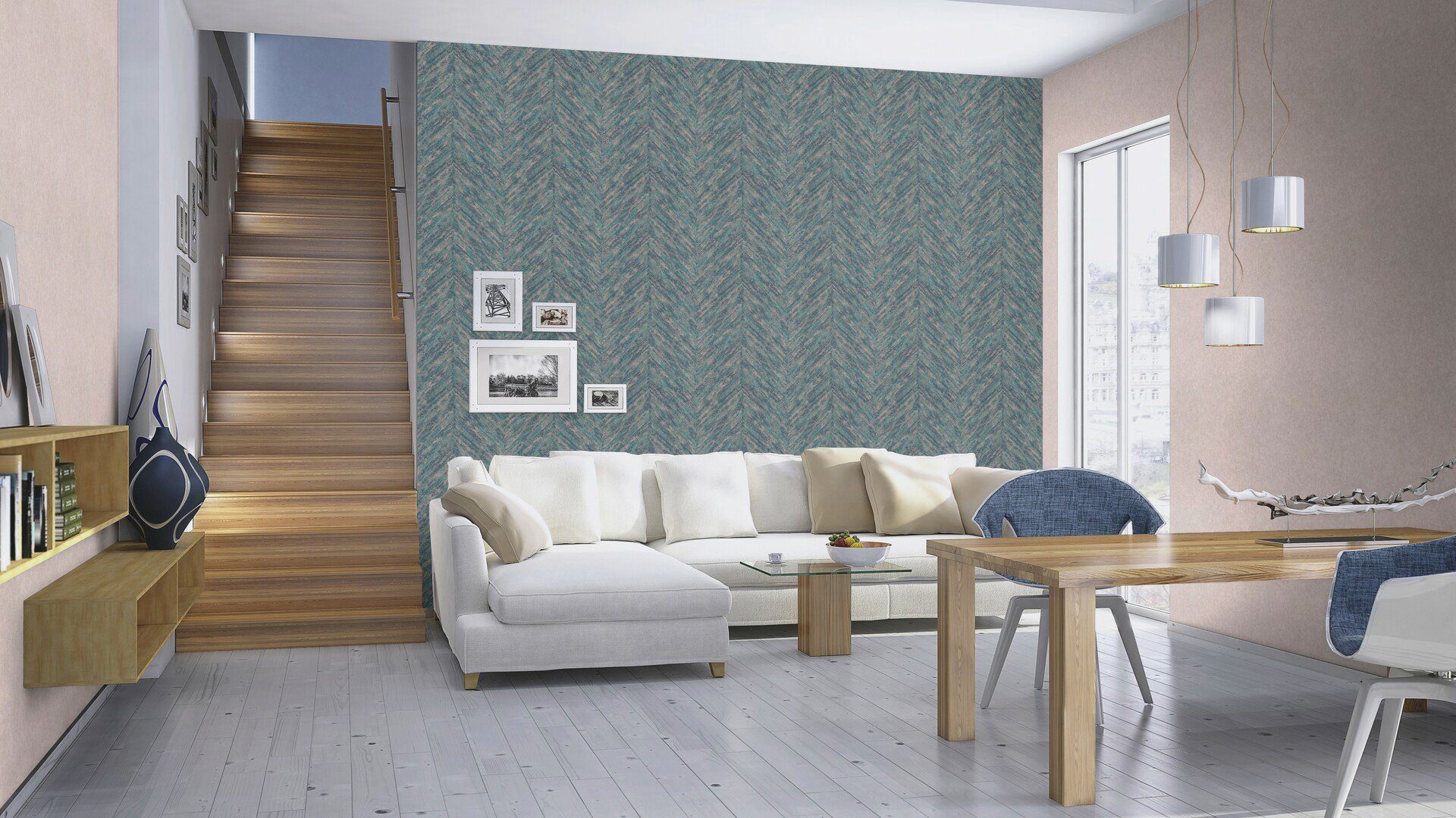 Rasch Vliestapete Linares, Fischgratmuster, (1 St), gut lichtbeständig, hochwaschbeständig