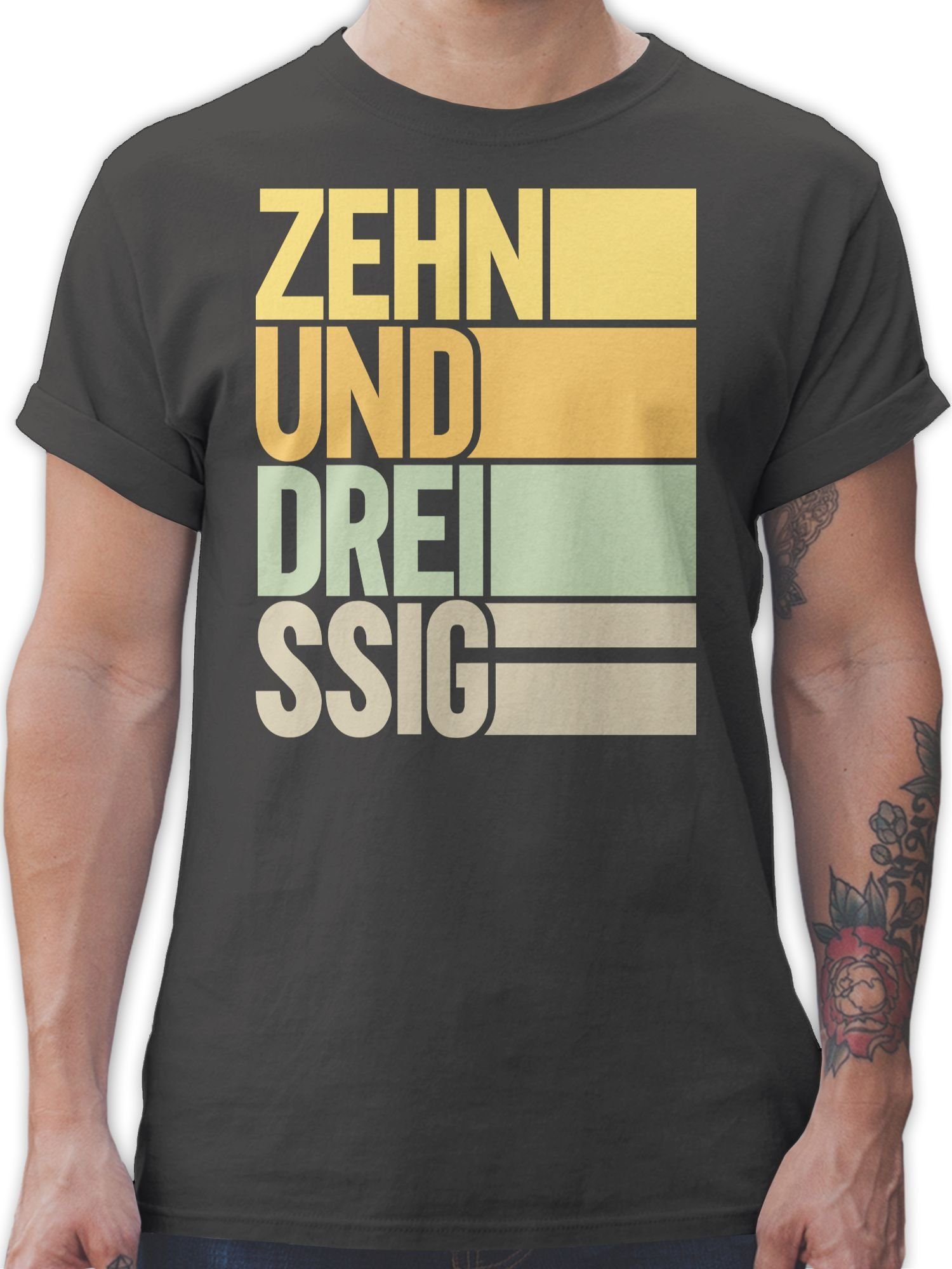 Top-App Shirtracer T-Shirt Dunkelgrau Zehnunddreissig 40. 02 Geburtstag