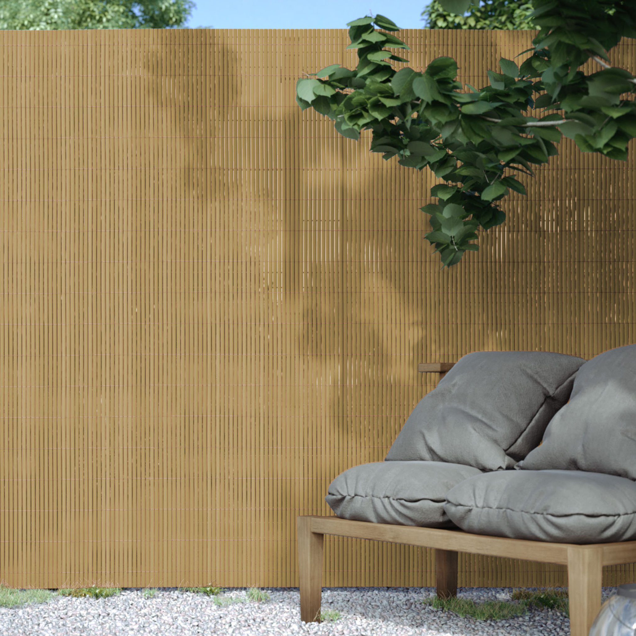 paramondo Sichtschutzzaunmatten PVC Sichtschutzmatte StrongLine, 60 x 300 cm, bambus, (1-St), langlebig, witterungsbeständig, pflegeleicht