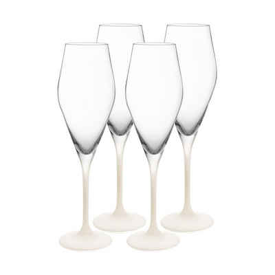 Villeroy & Boch Champagnerglas Manufacture Rock Champagnergläser 260 ml 4er Set, Glas