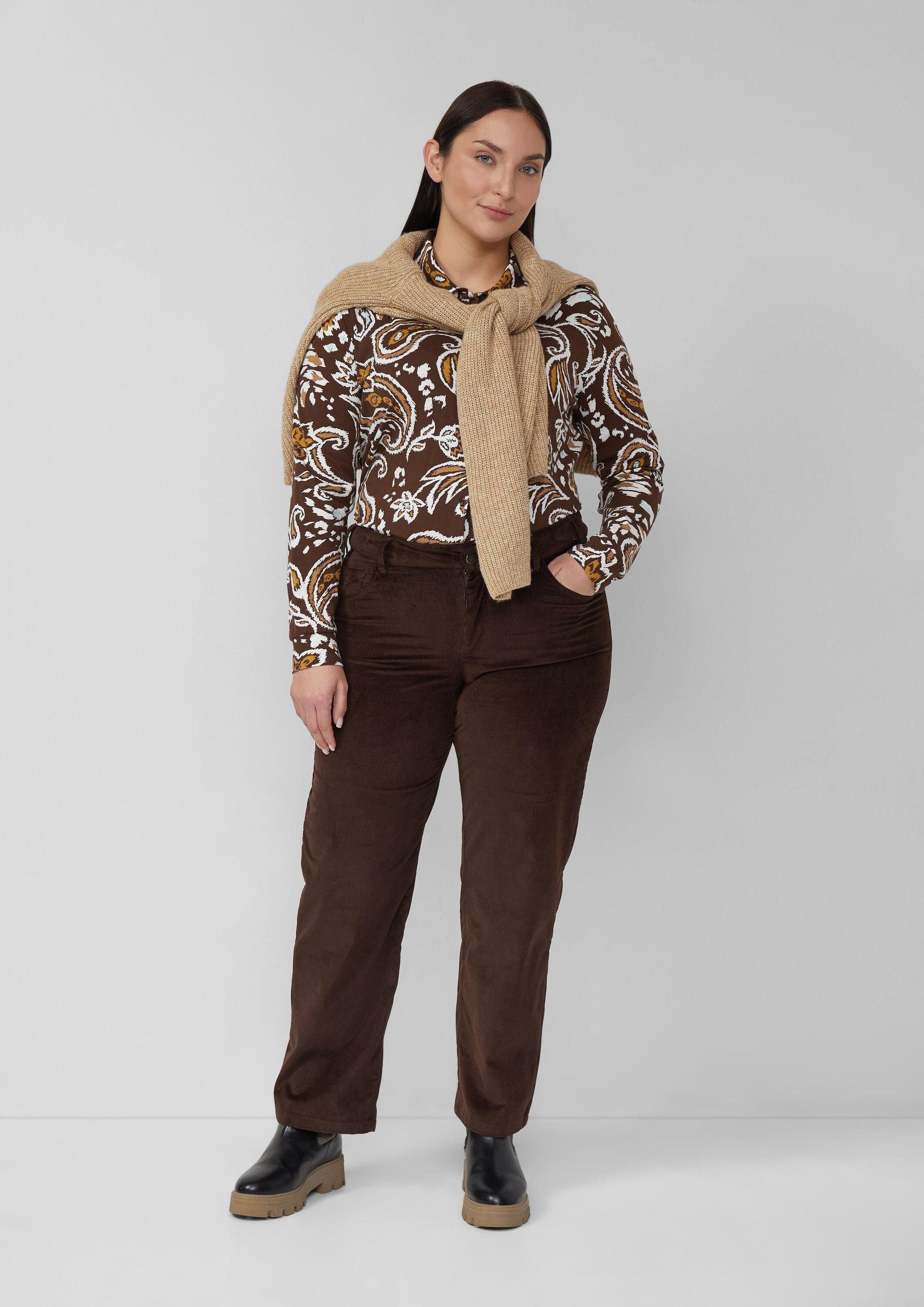 s.Oliver Chinos Hose Cordhose / Straight Fit / Mid Rise / Straight Leg